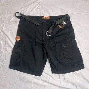 Lee Dundaree black cargo shorts with belt new w/tags size 40